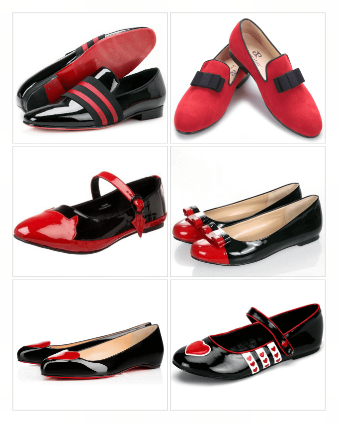 مدل انواع کفش های چرمی زنانه و مردانه با پستایی (Uppers) سیاه و قرمز