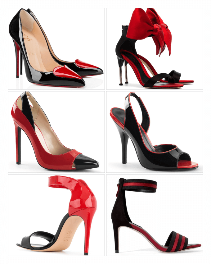 مدل انواع کفش های چرمی زنانه و مردانه با پستایی (Uppers) سیاه و قرمز
