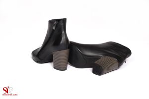 کفش مشکی چرمی زنانه پاشنه دار