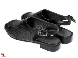 کفش تابستانی زنانه مدل مونیکا با پاشه تخت دو سانتی متری رنگ مشکی