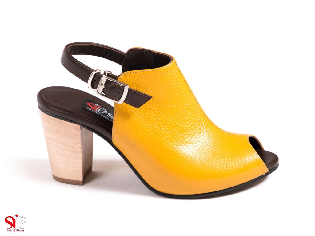 کفش زنانه پاشنه دار رنگ زرد مدل ملورین