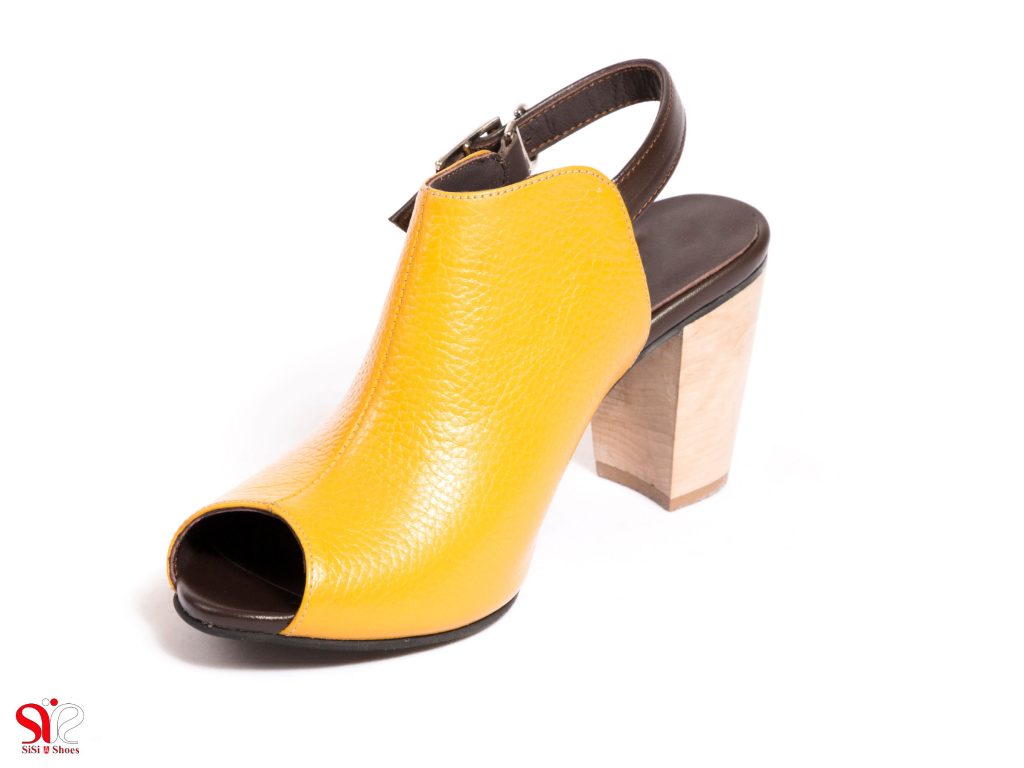 کفش زنانه جلوباز مدل ملورین رنگ زرد