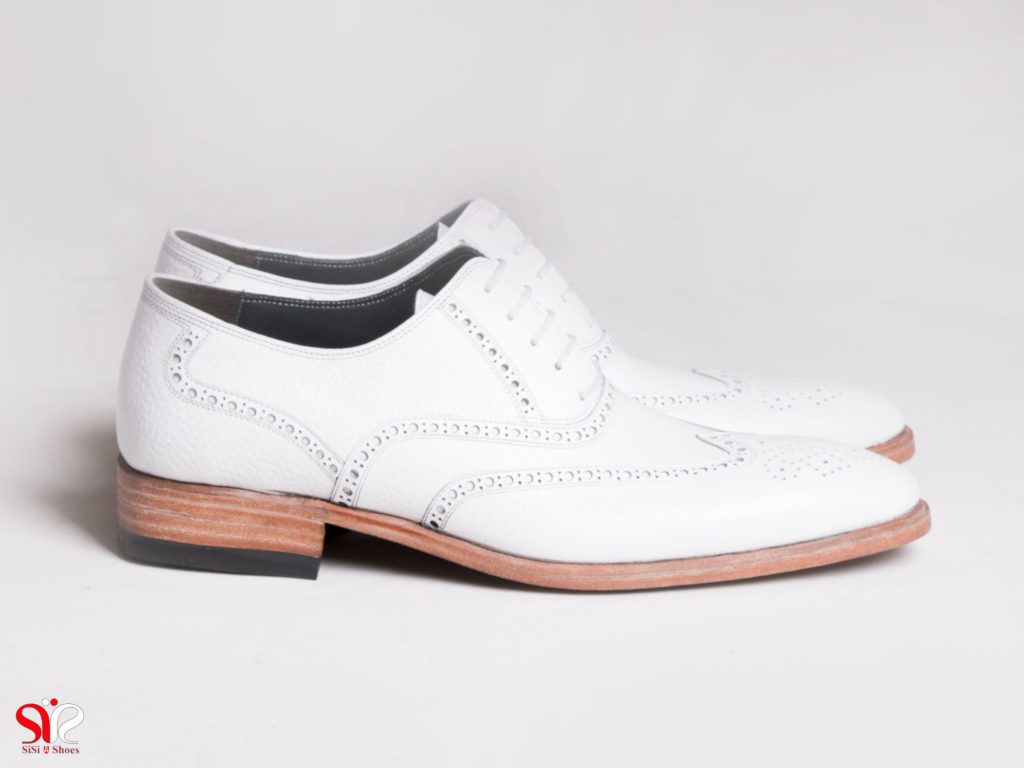 کفش مردانه مجلسی رنگ سفید مناسب برای دامادی