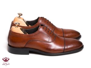 کفش مردانه مجلسی و بند دار چرمی مدل فورد عسلی