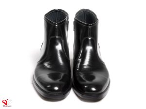 رویه چرم ورنی مات نیم بوت مردانه مدل داوین تولید صنایع چرم سی سی تبریز