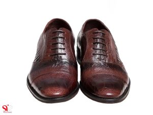 استفاده از چرم ساق پای شترمرغ برای کفش پالادیوم قهوه ای