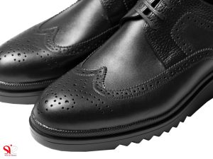 رویه چرم گاوی کفش مردانه نیومن رنگ مشکی