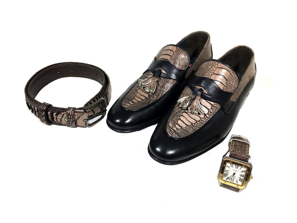 ست کفش و کمربند و ساعت مجلسی مردانه سی سی