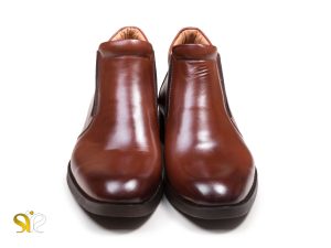 چرم شیک عسلی نیم بوت مردانه سی سی مدل کاپری