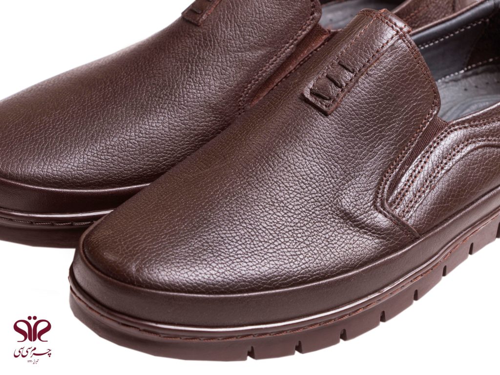 کفش مردانه رویه و آستر آن از چرم طبیعی گاوی مدل فورسه قهوه ای