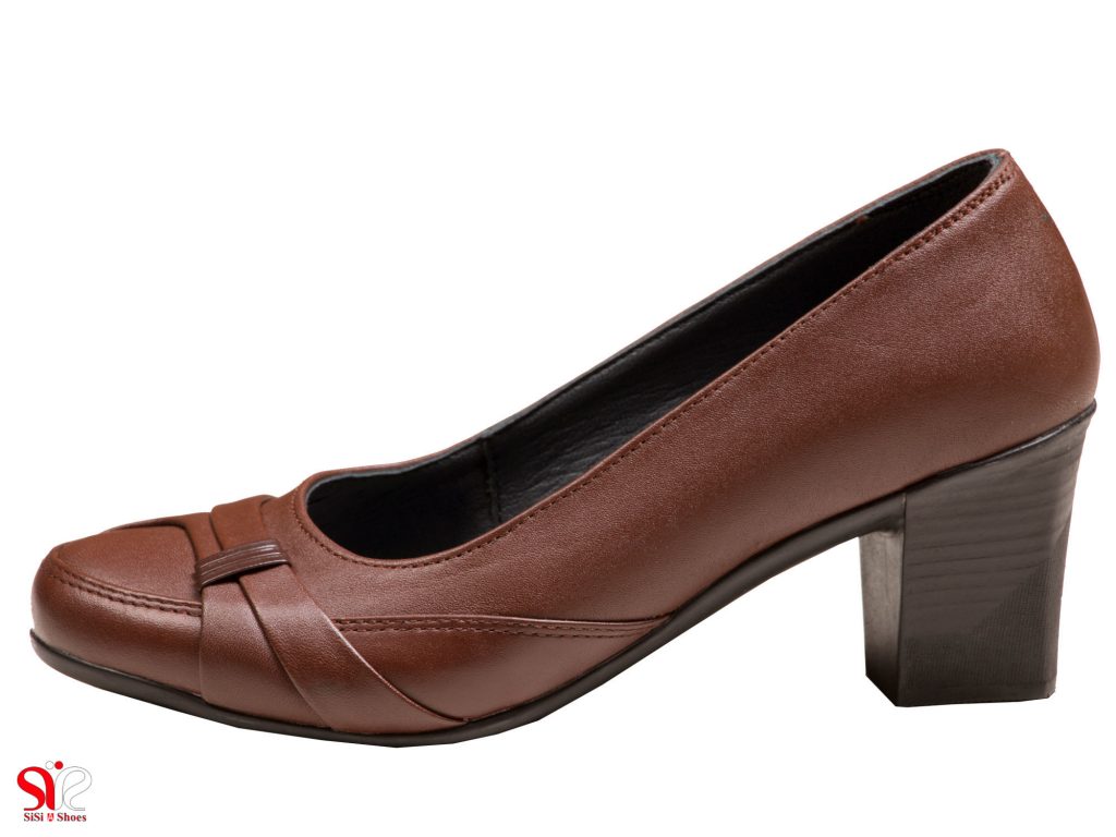 کفش زنانه با پاشنه 6 سانتی برای اداره مدل آنیل قهوه ای