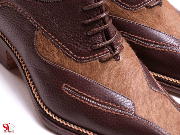 استفاده از پوست طبیعی برای تولید کفش مردانه مجلسی مدل لئوناردو