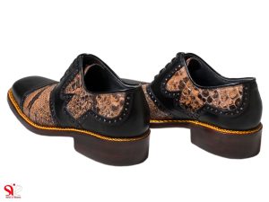 پاشنه چرم کفش مردانه مجلسی سلیو برای افزایش قد