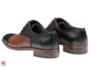 استفاده از چرم طبیعی برای زیره و پاشنه کفش مجلسی مردانه شایان