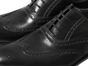 کفش مردانه تمام چرم دست دوز تبریز مدل آذین مشکی