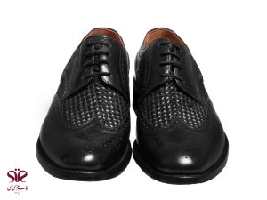 کفش مردانه چرمی با طرح محبوب هشترگ مدل سانچز مشکی