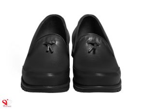 رویه چرم نرم مشکی کفش راحت زنانه مدل سلنا