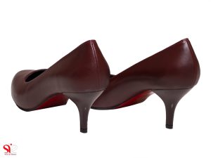 کفش زنانه با پاشنه 5 سانتی متری مدل سوفیا زرشکی