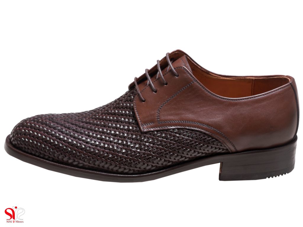 کفش مردانه مدل بافتی رنگ قهوه ای سی سی