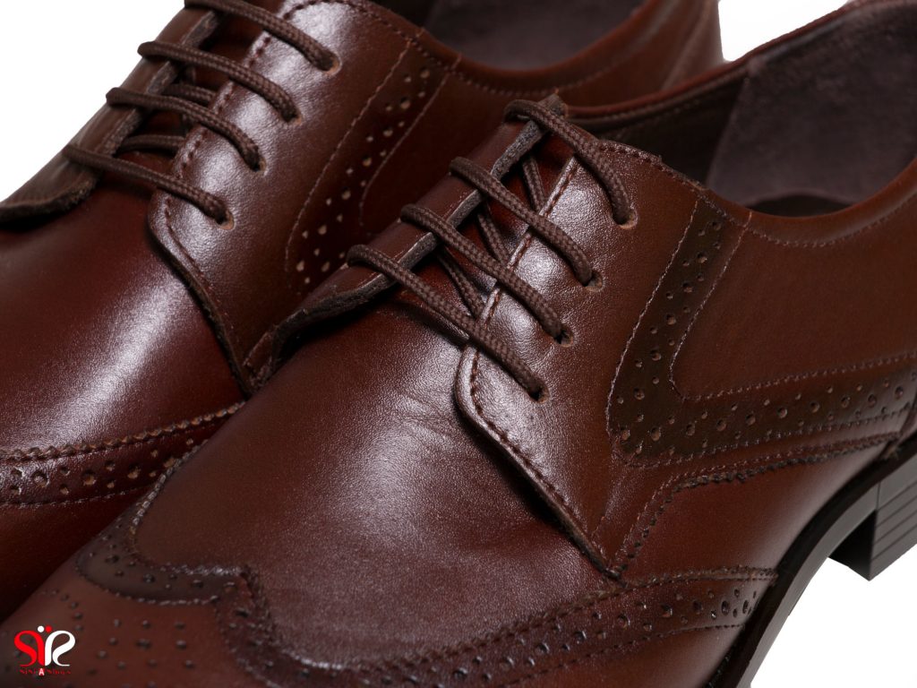 کفش کلاسیک مردانه با روهی چرم قهوه ای مدل ادوارد