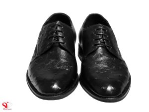 رویه چرم شترمرغ کفش دامادی مدل قصر سی سی