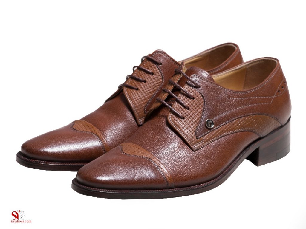 عکس مدل کفش مجلسی مردانه رنگ قهوه ای عسلی استیون