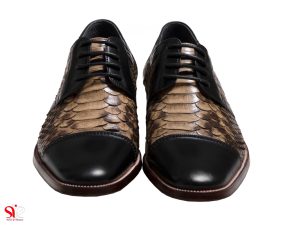 چرم ترکیبی مار پایتون و گاو برای کفش مردانه مجلسی ماسیمو - کفش دست دوز تبریز
