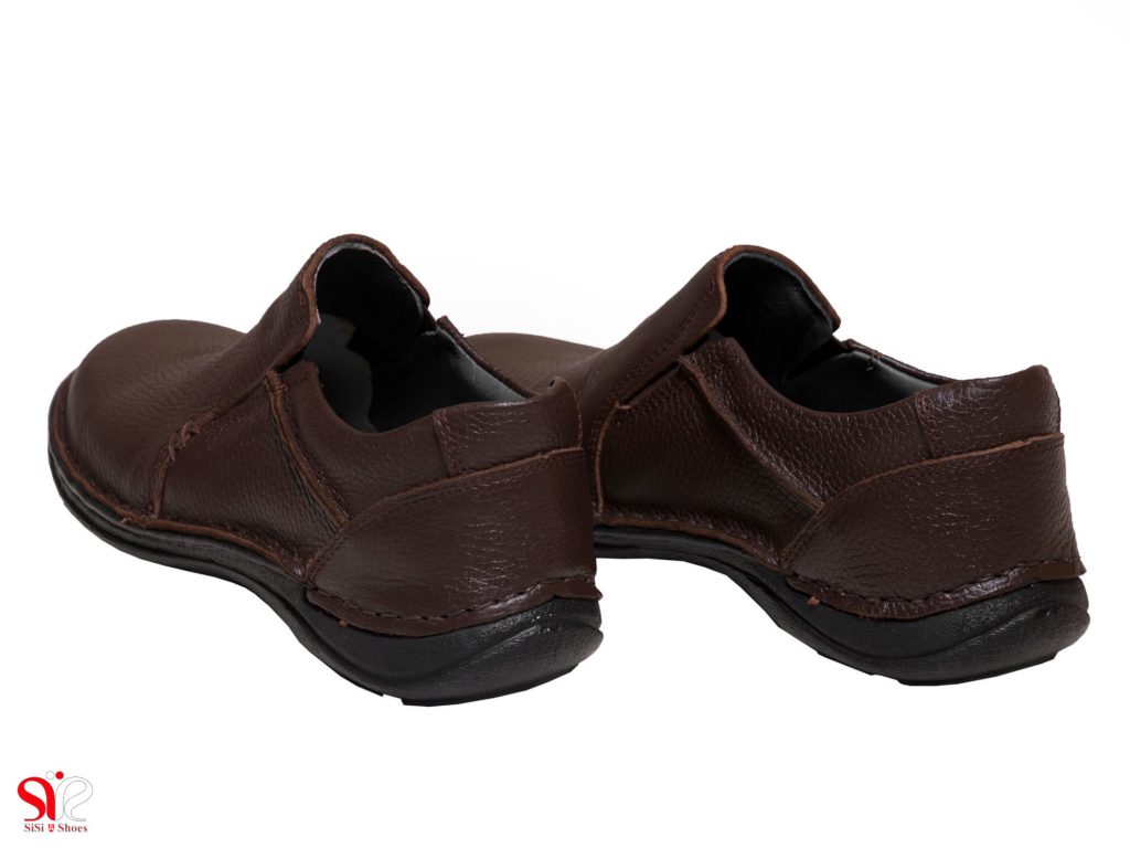 کفش طبی مردانه با کفی طبی قابل تعویض مدل باریش رنگ قهوه ای