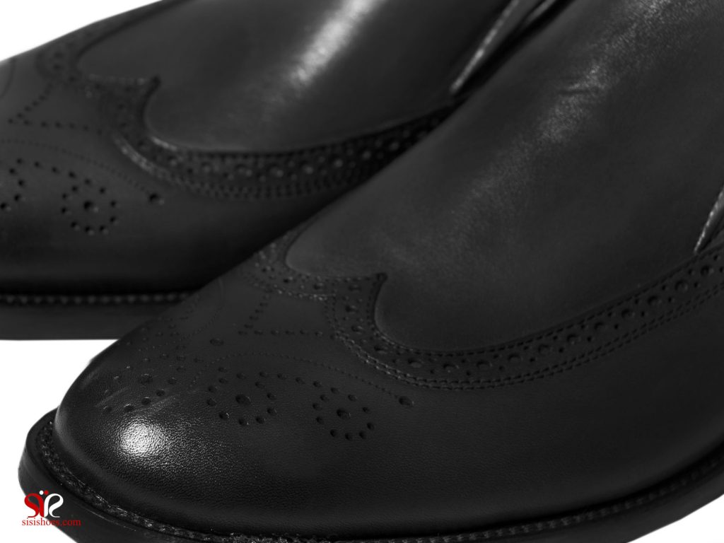 کفش مجلسی بی بند مردانه مدل مانچو رنگ مشکی سی سی