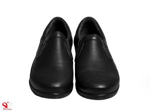 رویه چرم طبیعی گاوی کفش زنانه طبی مدل چینار سی سی رنگ مشکی