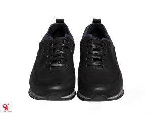 کفش اسنیکر چرم مردانه مدل تولی رنگ سرمه ای