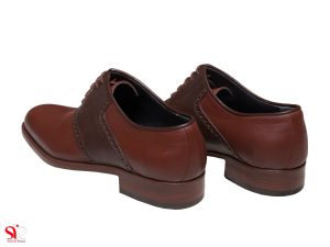 کفش مردانه چرمی و دست دوز سی سی مدل ارجمند رنگ عسلی