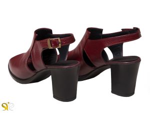 پاشنه ۷ سانتی متری کفش زنانه مدل مایلین سی سی رنگ زرشکی