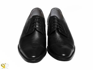 چرم رویه ملینگ کفش مردانه مجلسی مدل استیون مشکی - کفش تبریز