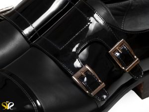 کفش مردانه دو سگکدار با یراق طلایی مدل آدلر سی سی - کفش تبریز