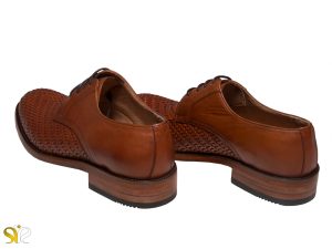 کفش مردانه مجلسی با چرم بافته شده مدل بافتی سی سی
