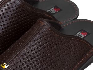 طرح جلوباز دمپایی مردانه چرمی مدل کونته سی سی - کفش تبریز