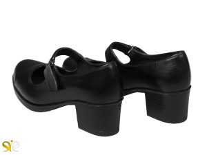 پاشنه ۵ سانتی کوتاه و پهن کفش اداری زنانه مدل وارلین مشکی