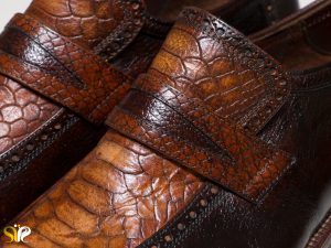 کفش مردانه مدل پلاتینیوم با چرم طبیعی کروکودیلی