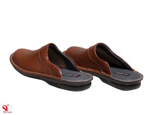 دمپایی چرمی مردانه طبی مدل کاستر رنگ عسلی