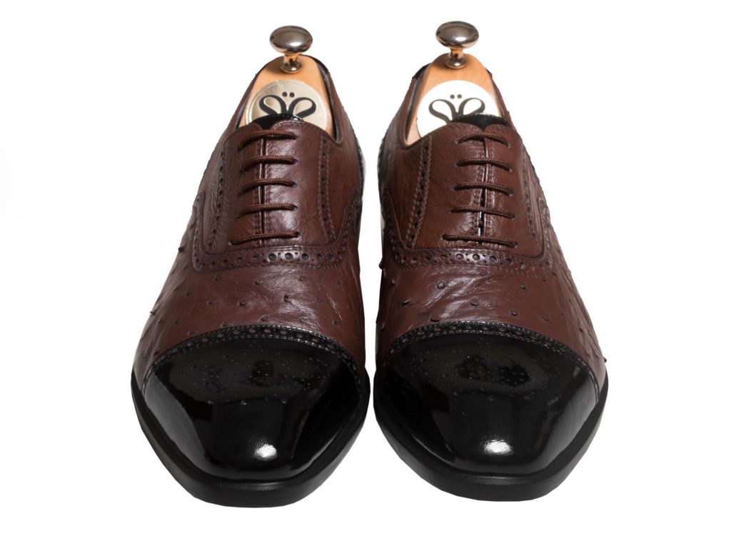 ترکیب چرم گاوی و شترمرغ در مدل کفش مردانه ژوانی سی سی - کفش تبریز