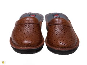 دمپایی طبی زنانه چرمی مدل پانیسا رنگ عسلی - کفش تبریز