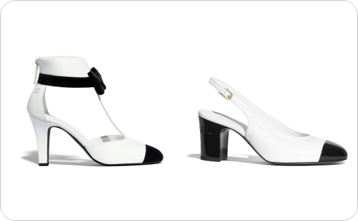 مدل انواع کفش های زنانه با پستایی (Uppers) سیاه و سفید (2)