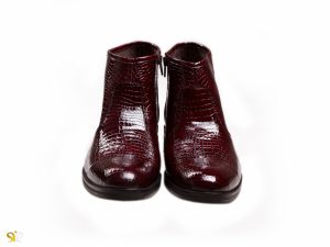 نیم بوت مجلسی مردانه مدل فلوس با چرم ورنی براق - کفش تبریز