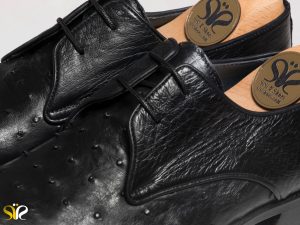 چرم شترمرغ کفش دستدوز تمام چرم سی سی مدل پاپلی