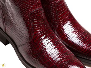 چرم ورنی براق نیم بوت مجلسی مردانه مدل فلوس - کفش سی سی