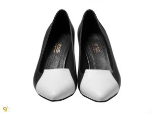 کفش سفید و سیاه زنانه پاشنه دار مدل آپرین سی سی