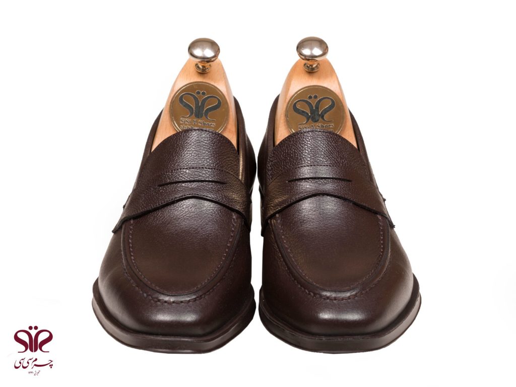 کفش مردانه چرمی با رویه و آستر چرمی مدل سالار قهوه ای