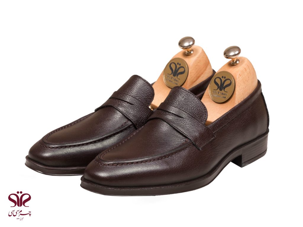 کفش مردانه چرمی زیره از جنس رابر کاملا سبک و راحت مدل سالار قهوه ای