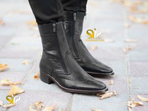 نیم بوت مردانه چرم مجلسی مدل آلپ - کفش